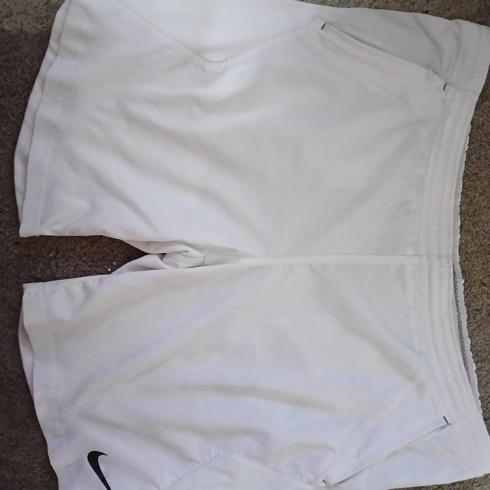 Nike White Dri-FIT Shorts with Black Accents